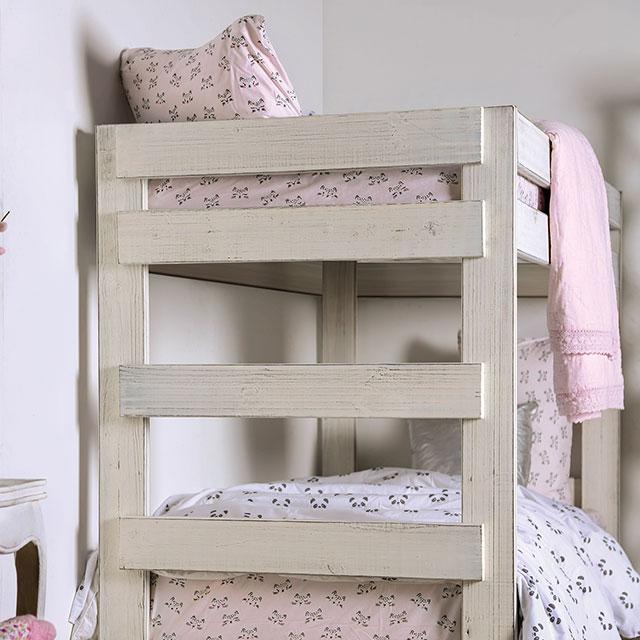 Arlette Twin/Twin Bunk Bed Brown, Black, Gray, & White - Furniture 4 Less Outlet (Salinas,CA)