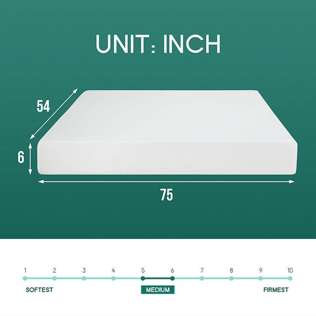 Artemisia 6" Full, Queen, & Twin Memory Foam Mattress - Furniture 4 Less Outlet (Salinas,CA)