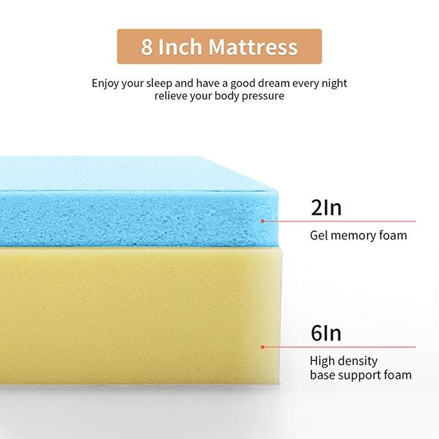 Artemisia 8" Memory Foam Mattress White - Furniture 4 Less Outlet (Salinas,CA)