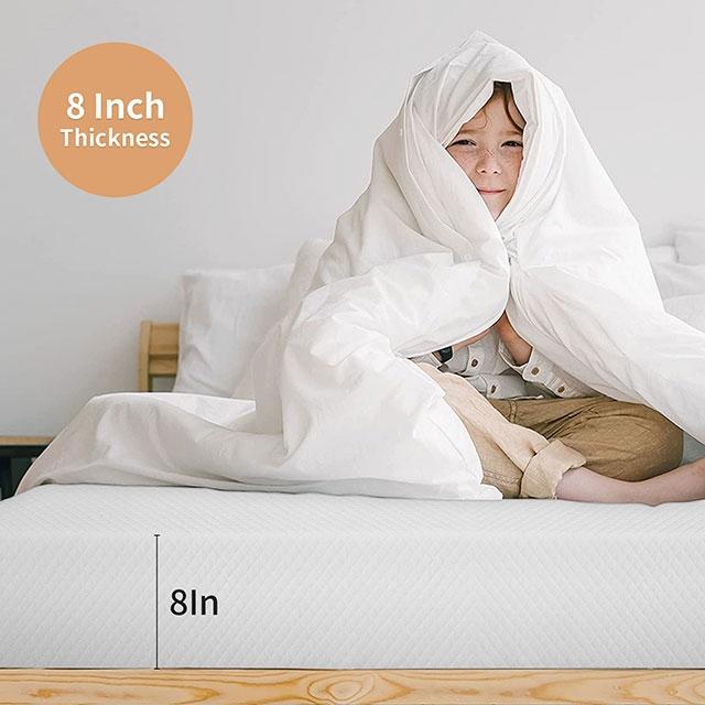 Artemisia 8" Memory Foam Mattress White - Furniture 4 Less Outlet (Salinas,CA)