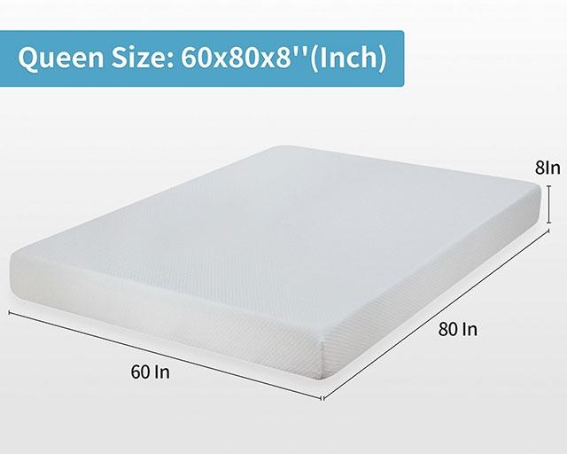 Artemisia 8" Memory Foam Mattress White - Furniture 4 Less Outlet (Salinas,CA)