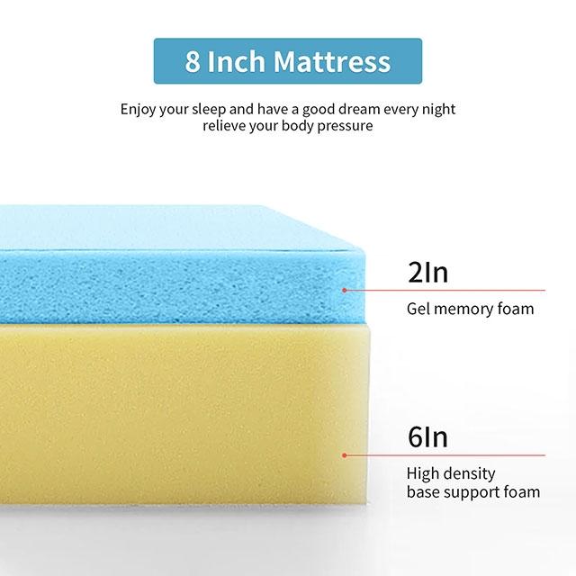 Artemisia 8" Memory Foam Mattress White - Furniture 4 Less Outlet (Salinas,CA)