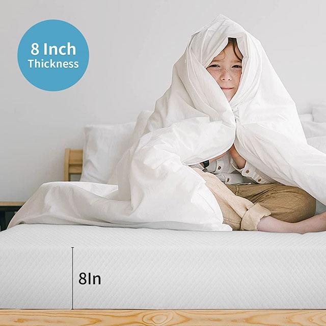 Artemisia 8" Memory Foam Mattress White - Furniture 4 Less Outlet (Salinas,CA)