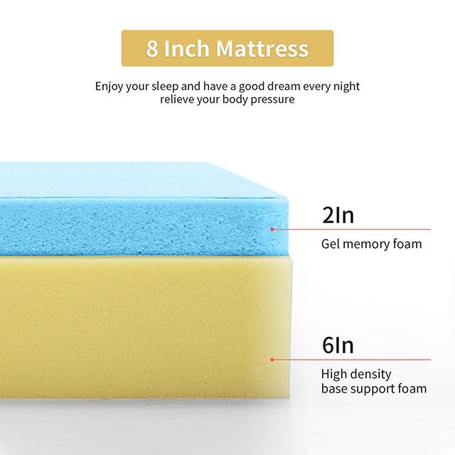 Artemisia 8" Memory Foam Mattress White - Furniture 4 Less Outlet (Salinas,CA)