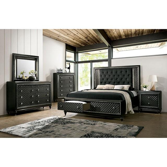 Demetria Metallic Gray Night Stand - Furniture 4 Less Outlet (Salinas,CA)