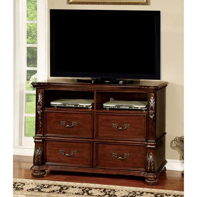 ARTHUR Brown Cherry Media Chest - Furniture 4 Less Outlet (Salinas,CA)