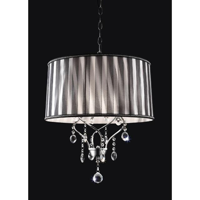 Arya Black/Chrome Ceiling Lamp, Hanging Crystal - Furniture 4 Less Outlet (Salinas,CA)