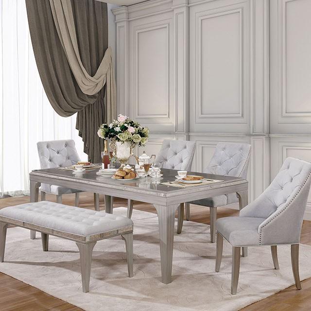 DIOCLES Silver/Gray Dining Table - Furniture 4 Less Outlet (Salinas,CA)