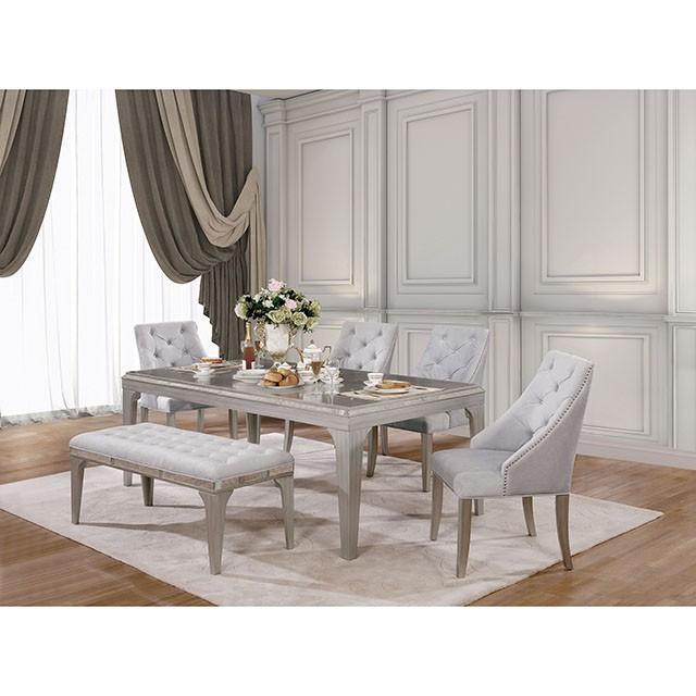 DIOCLES Silver/Gray Dining Table - Furniture 4 Less Outlet (Salinas,CA)