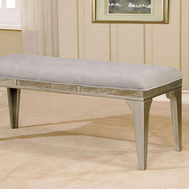 DIOCLES Silver/Light Gray Bench - Furniture 4 Less Outlet (Salinas,CA)