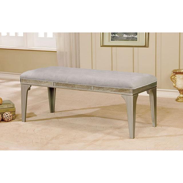 DIOCLES Silver/Light Gray Bench - Furniture 4 Less Outlet (Salinas,CA)