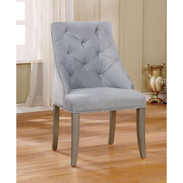 DIOCLES Silver/Light Gray Side Chair (2/CTN) - Furniture 4 Less Outlet (Salinas,CA)