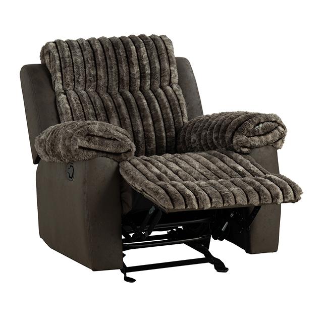 Dionysus Manual Glider Recliner Brown - Furniture 4 Less Outlet (Salinas,CA)