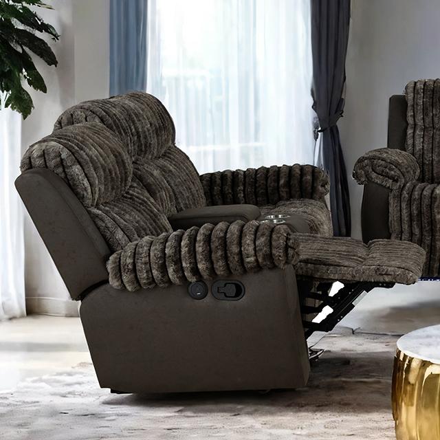 Dionysus Manual Reclining Loveseat Brown - Furniture 4 Less Outlet (Salinas,CA)