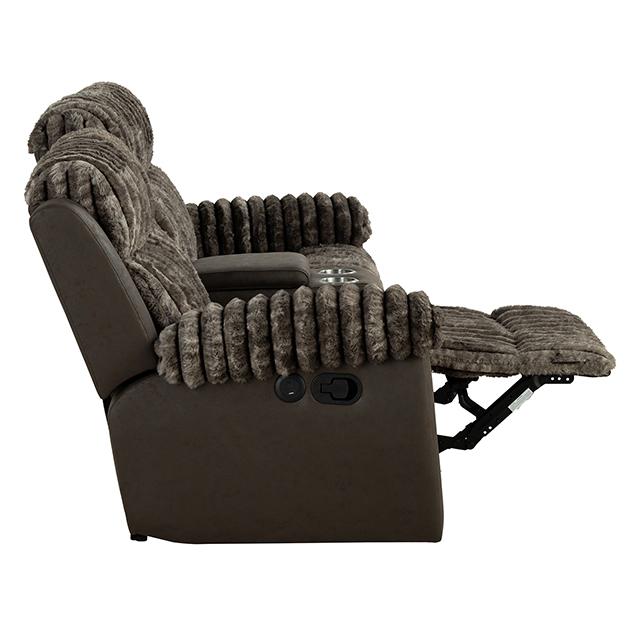 Dionysus Manual Reclining Loveseat Brown - Furniture 4 Less Outlet (Salinas,CA)