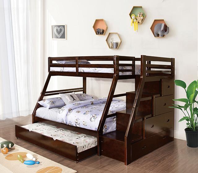 Ellington Twin/Full Bunk Bed White & Espresso - Furniture 4 Less Outlet (Salinas,CA)