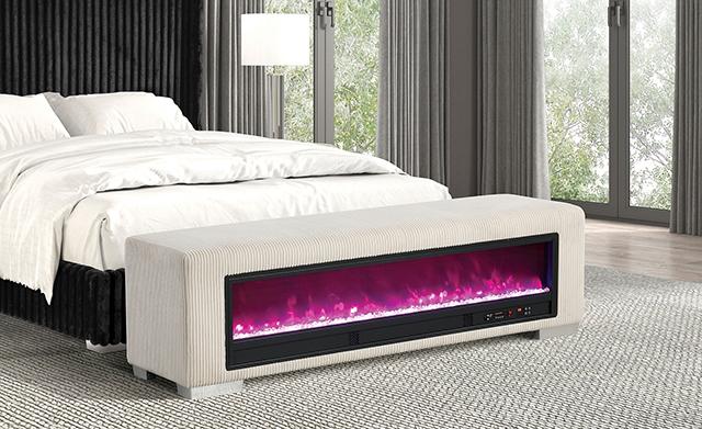 Elnath Bench w/ Visual Crystal Fireplace - Furniture 4 Less Outlet (Salinas,CA)