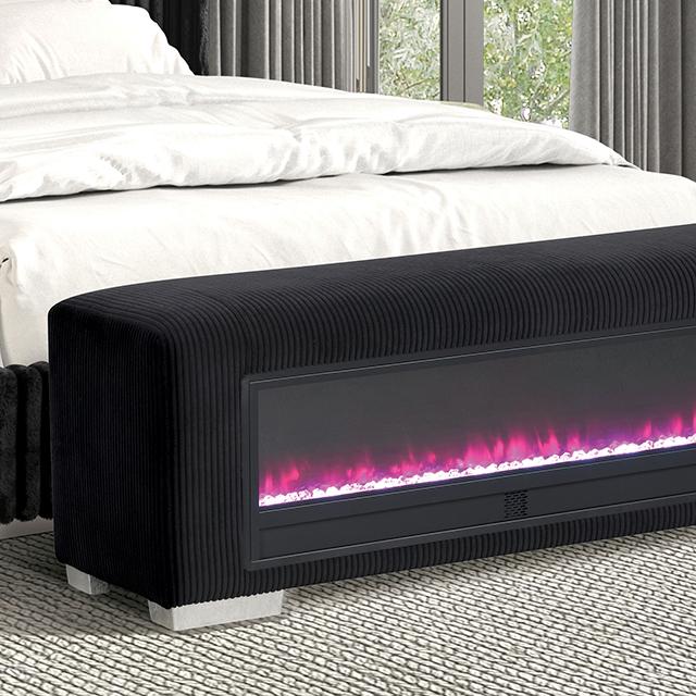 Elnath Bench w/ Visual Crystal Fireplace - Furniture 4 Less Outlet (Salinas,CA)