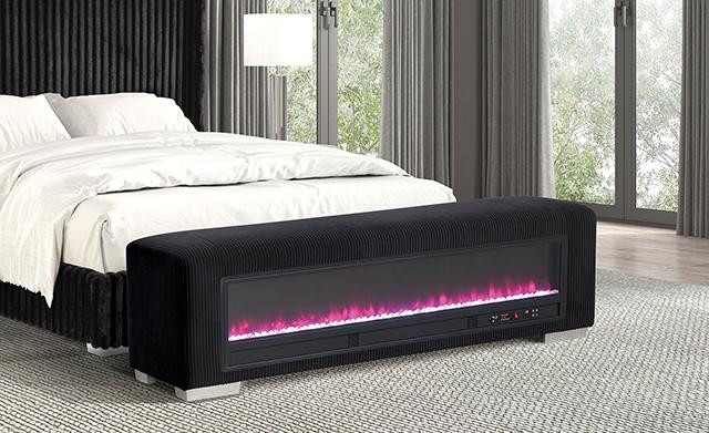 Elnath Bench w/ Visual Crystal Fireplace - Furniture 4 Less Outlet (Salinas,CA)