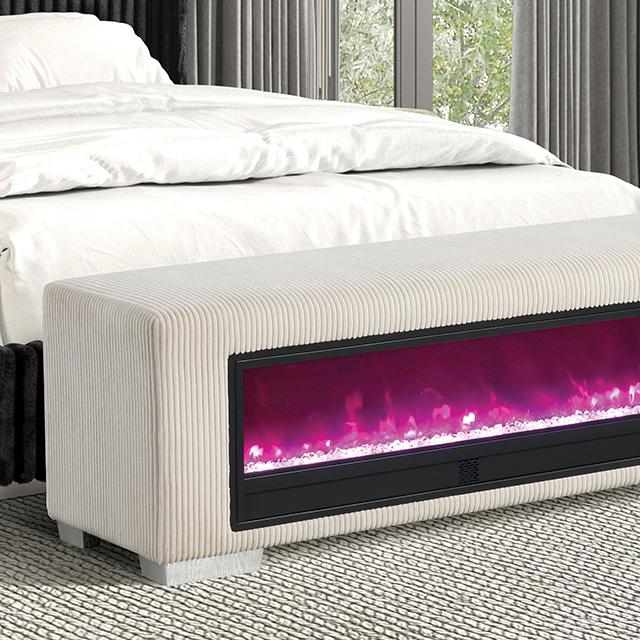 Elnath Bench w/ Visual Crystal Fireplace - Furniture 4 Less Outlet (Salinas,CA)