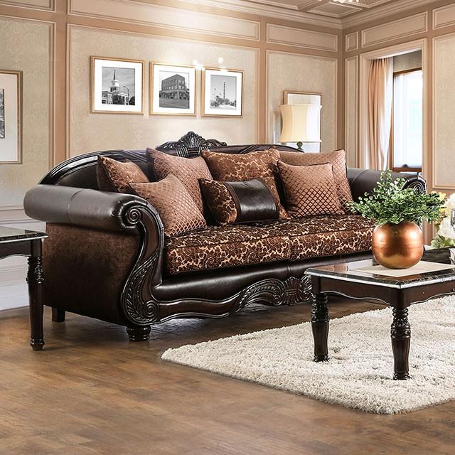 ELPIS Brown/Espresso Sofa - Furniture 4 Less Outlet (Salinas,CA)
