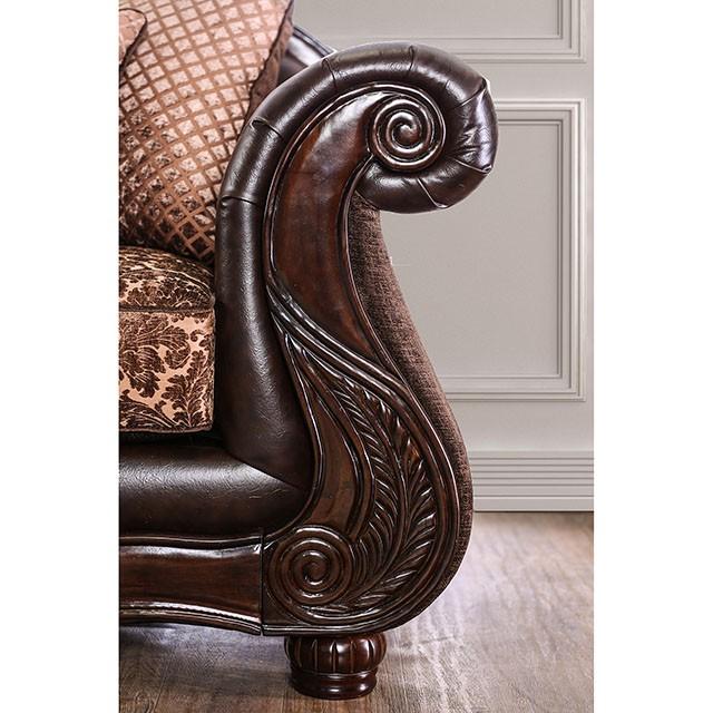 ELPIS Brown/Espresso Sofa - Furniture 4 Less Outlet (Salinas,CA)