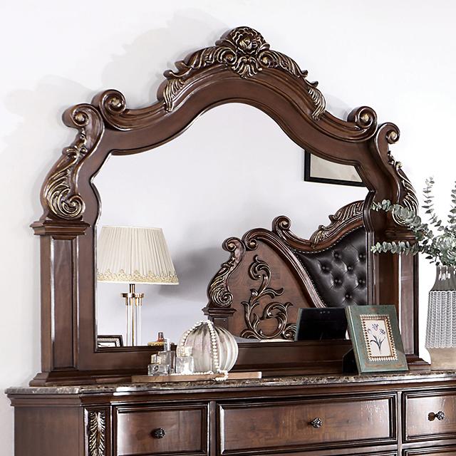 ESPARANZA Mirror, Brown Cherry - Furniture 4 Less Outlet (Salinas,CA)
