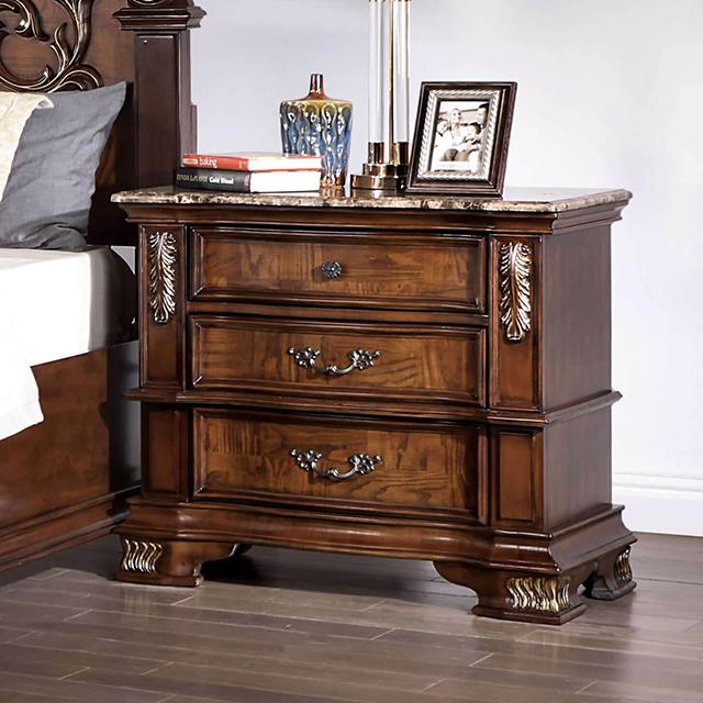 ESPARANZA Night Stand, Brown Cherry - Furniture 4 Less Outlet (Salinas,CA)