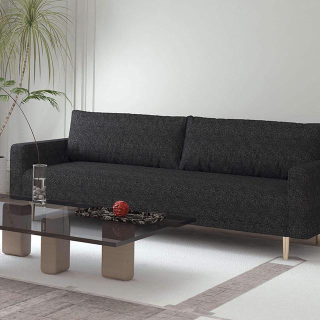 ELVERUM Sofa, Black - Furniture 4 Less Outlet (Salinas,CA)