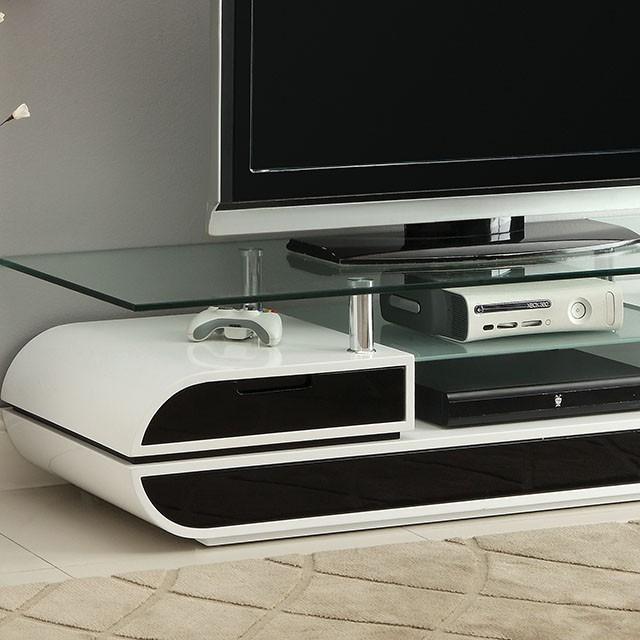 Evos Black/White 63" TV Console - Furniture 4 Less Outlet (Salinas,CA)