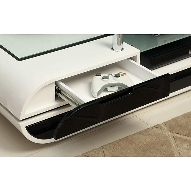 Evos Black/White 63" TV Console - Furniture 4 Less Outlet (Salinas,CA)