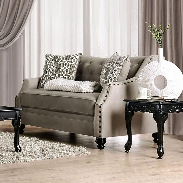 Ezrin Light Brown Love Seat - Furniture 4 Less Outlet (Salinas,CA)