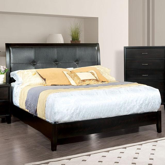 Enrico Full Queen Bed Brown, Black, & Cherry - Furniture 4 Less Outlet (Salinas,CA)