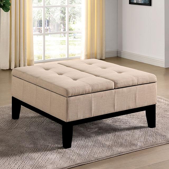 FAZIO Storage Ottoman, Beige - Furniture 4 Less Outlet (Salinas,CA)