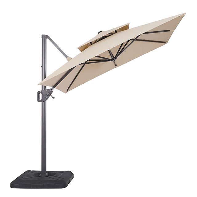 Fida 8 Ft Square Umbrella w/ Double Top + 37" Large Base - Furniture 4 Less Outlet (Salinas,CA)