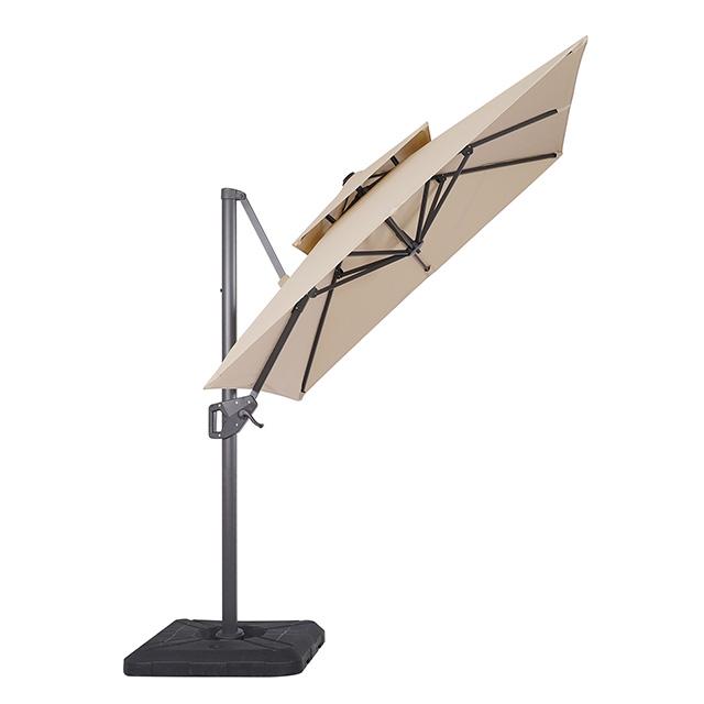 Fida 8 Ft Square Umbrella w/ Double Top + 37" Large Base - Furniture 4 Less Outlet (Salinas,CA)