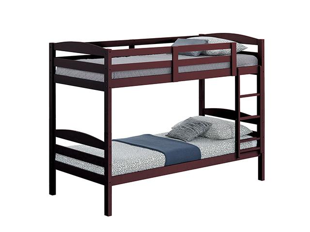 Finsbury Twin Twin Bunk Bed Espresso, Grey & White - Furniture 4 Less Outlet (Salinas,CA)