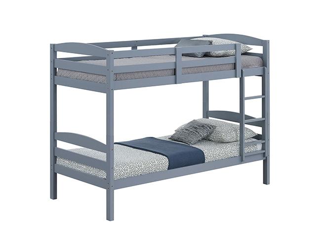 Finsbury Twin Twin Bunk Bed Espresso, Grey & White - Furniture 4 Less Outlet (Salinas,CA)