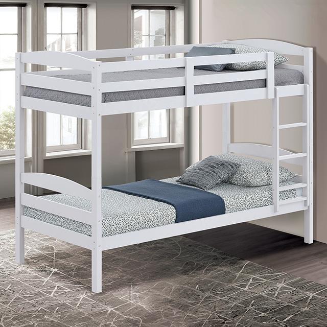 Finsbury Twin Twin Bunk Bed Espresso, Grey & White - Furniture 4 Less Outlet (Salinas,CA)