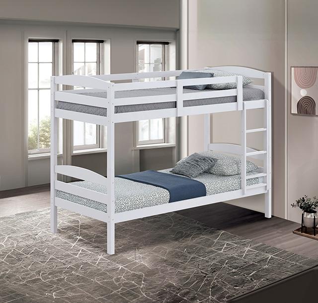 Finsbury Twin Twin Bunk Bed Espresso, Grey & White - Furniture 4 Less Outlet (Salinas,CA)