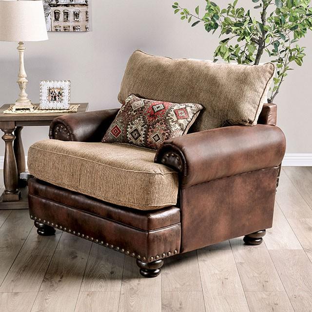 Fletcher Brown/Tan Chair - Furniture 4 Less Outlet (Salinas,CA)
