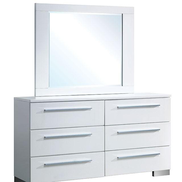CLEMENTINE Glossy White Dresser - Furniture 4 Less Outlet (Salinas,CA)