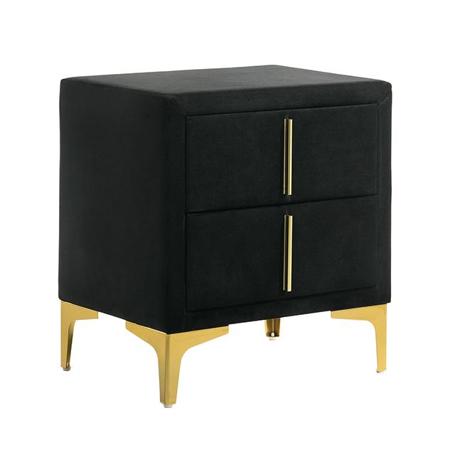 FLORIZEL Night Stand, Black - Furniture 4 Less Outlet (Salinas,CA)
