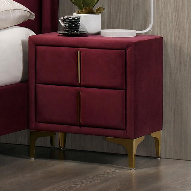 FLORIZEL Night Stand, Red - Furniture 4 Less Outlet (Salinas,CA)