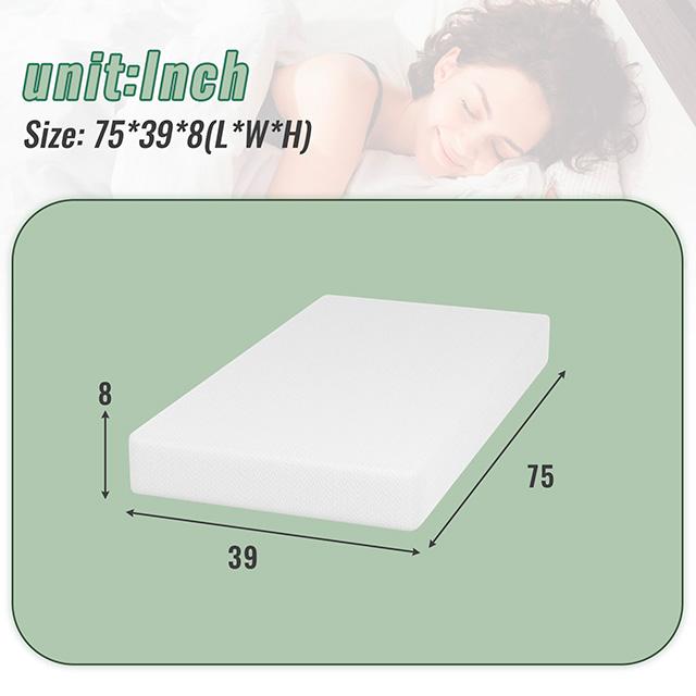 Coreopsis 8" Twin Memory Foam Wave Comfort - Furniture 4 Less Outlet (Salinas,CA)