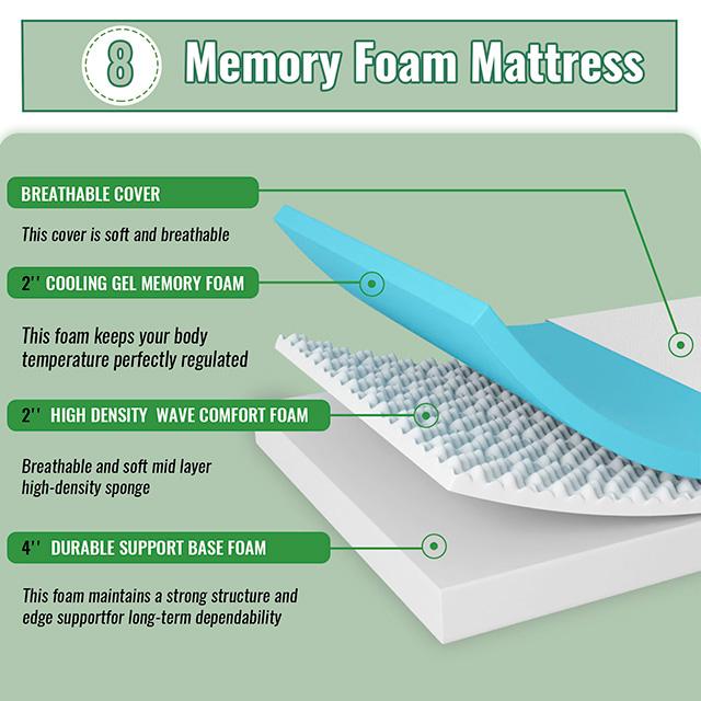 Coreopsis 8" E.King Memory Foam Wave Comfort - Furniture 4 Less Outlet (Salinas,CA)