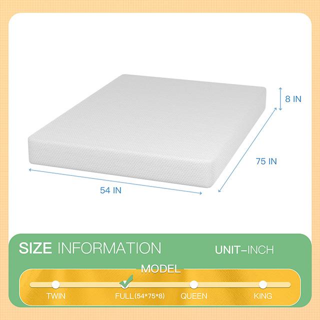 Forsythia 8" Full Green Tea Gel Memory Foam - Furniture 4 Less Outlet (Salinas,CA)