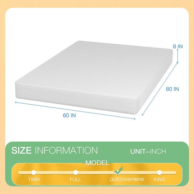 Forsythia 8" Queen Green Tea Gel Memory Foam - Furniture 4 Less Outlet (Salinas,CA)