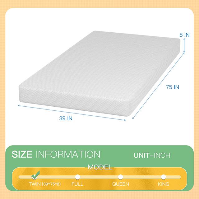 Forsythia 8" Twin Green Tea Gel Memory Foam - Furniture 4 Less Outlet (Salinas,CA)