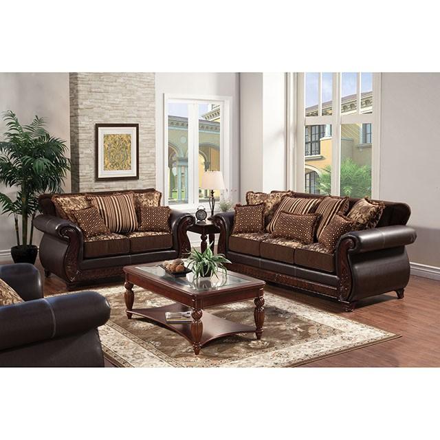 Franklin Dark Brown/Tan Sofa, Dark Brown - Furniture 4 Less Outlet (Salinas,CA)
